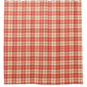 Rideaux De Douche Tartan plaid de clan rouge et blanc