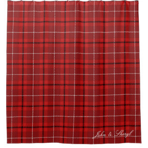 Rideaux De Douche Tartan rouge et noir écossais Tartan Plaid Douche
