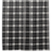 Rideaux De Douche Tartan Scotland Plaid noir blanc gris chaudière (Devant)