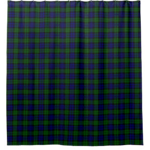 Rideaux De Douche Tartan traditionnel noir