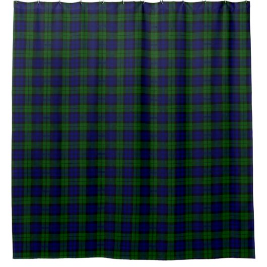 Rideaux De Douche Tartan traditionnel noir (Devant)