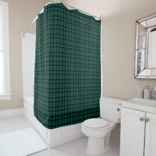 Rideaux De Douche Tartan vert, bleu et noir d'écossais de MacKay de