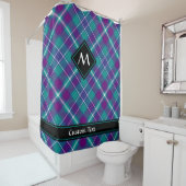Rideaux De Douche Tartan vert de mer, violet et bleu (En situation)
