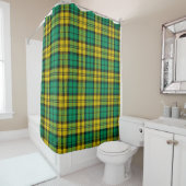 Rideaux De Douche Tartan vert Jaune Plaid Design Motif (En situation)