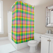 Rideaux De Douche Tartan vert rose (En situation)