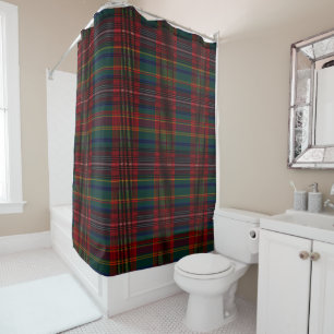 Rideaux De Douche Tartan vert rouge En vichy Motif écossais