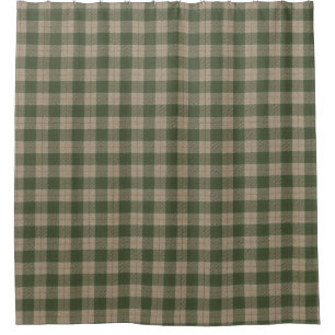 Rideaux De Douche Tartan vert Tan Primitif Tartan Check Plaid