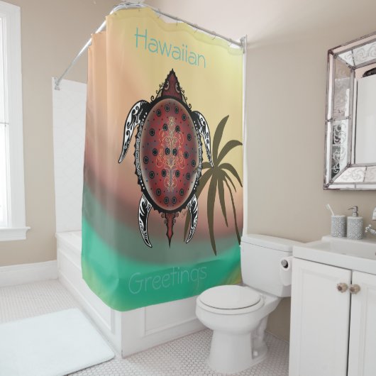 Rideaux De Douche Tatouage de Fantasy Turtle (En situation)