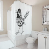 Rideaux De Douche Tatouage d'oiseau (En situation)