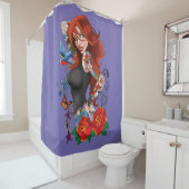 Rideaux De Douche Tatouages de femme rousse (En situation)