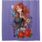 Rideaux De Douche Tatouages de femme rousse (Devant)