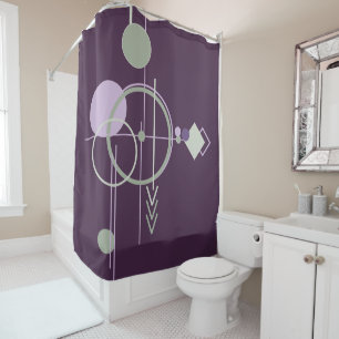 Rideaux De Douche Tattoos Bohème vert pourpre Abstrait