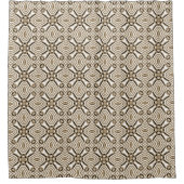 Rideaux De Douche Taupe Beige Brown Noir Blanc Tribal Art (Devant)