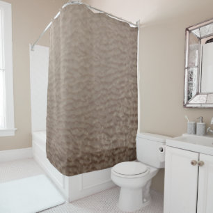 Rideaux De Douche Taupe de sable Abstrait ondulée Brown