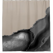 Rideaux De Douche Taupe gris argenté Tan Agate Pierre (Devant)