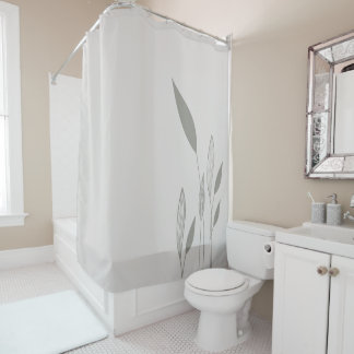 Rideaux De Douche Taupe moderne et grands Feuilles
