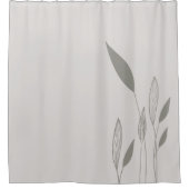 Rideaux De Douche Taupe moderne et grands Feuilles (Devant)