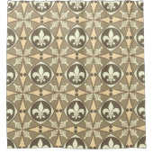 Rideaux De Douche Taupe neutre fleuri French Fleur de Lis (Devant)