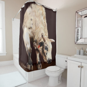 Rideaux De Douche Taureau de rodéo blanc