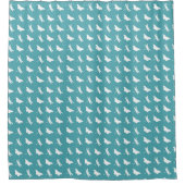 Rideaux De Douche Teal and White Butterfly and Dragonfly Pattern (Devant)
