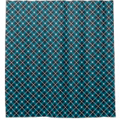 Rideaux De Douche Teal & Navy Geometric Grid Pattern (Devant)