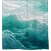 Rideaux De Douche Teal Ocean Waves Abstract Dream  (Devant)