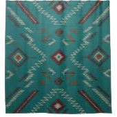 Rideaux De Douche Teal Southwest Navajo Geometric (Devant)