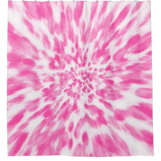 Rideaux De Douche teint en cravate rose et blanc  (Devant)