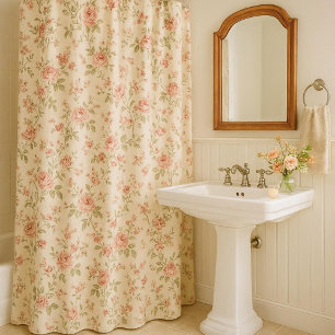 Rideaux De Douche Teinte de pêche Rose Florale