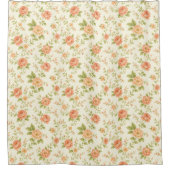 Rideaux De Douche Teinte de pêche Rose Florale (Devant)