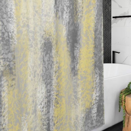 Rideaux De Douche teintes douces Abstraites gris jaune