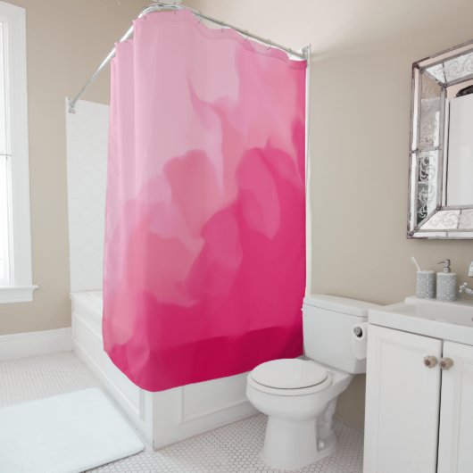 Rideaux De Douche Teintes fumées de rose (En situation)