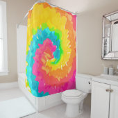 Rideaux De Douche teinture à cravate de boho rétro (En situation)