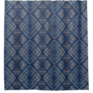 Rideaux De Douche Teinture à tarte bleu foncé Style Motif traditionn