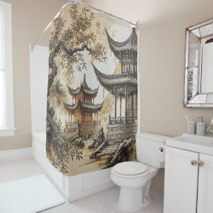Rideaux De Douche Temple bouddhiste