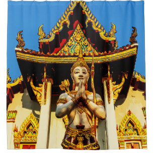 Rideaux De Douche Temple Et Bouddha Thaïlandais 1102