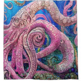 Rideaux De Douche Tentacles de pieuvre rose (Devant)