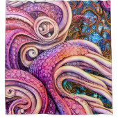 Rideaux De Douche Tentacles roses Kraken Octopus (Devant)