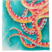 Rideaux De Douche Tentacles rouges orange (Devant)