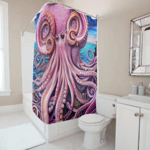 Rideaux De Douche Tentacules octopiques roses
