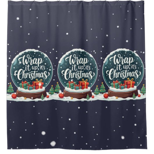 Rideaux De Douche Terminer C’est Noël Snow Globe Design (Devant)
