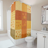 Rideaux De Douche Terracotta Jaune Patchwork Quilt Rustique Agritour (En situation)