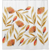 Rideaux De Douche Terracotta Mustard Jaune Floral (Devant)