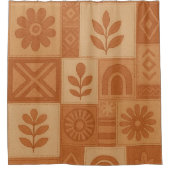 Rideaux De Douche Terracotta Patchwork Quilt Rustic Farmhouse Floral (Devant)