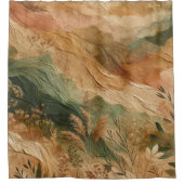 Rideaux De Douche Terracotta Pêche Fleurs Pressées Bohème (Devant)