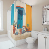 Rideaux De Douche Terrasse méditerranéenne Bliss (En situation)