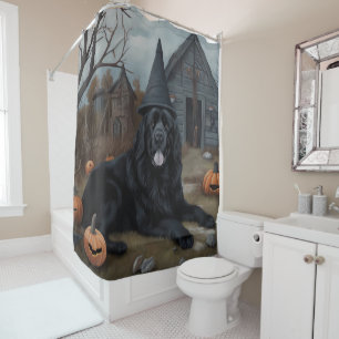 Rideaux De Douche Terre-Neuve Citrouille Halloween effroi