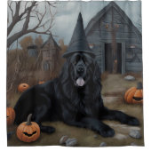 Rideaux De Douche Terre-Neuve Citrouille Halloween effroi (Devant)