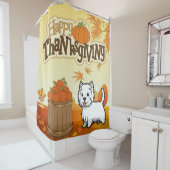 Rideaux De Douche Terrier de bon thanksgiving West Highland (En situation)