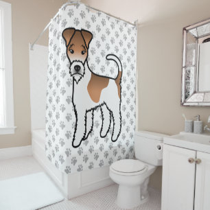 Rideaux De Douche Térrier Fox à fil de fer blanc et fauve Chien de d